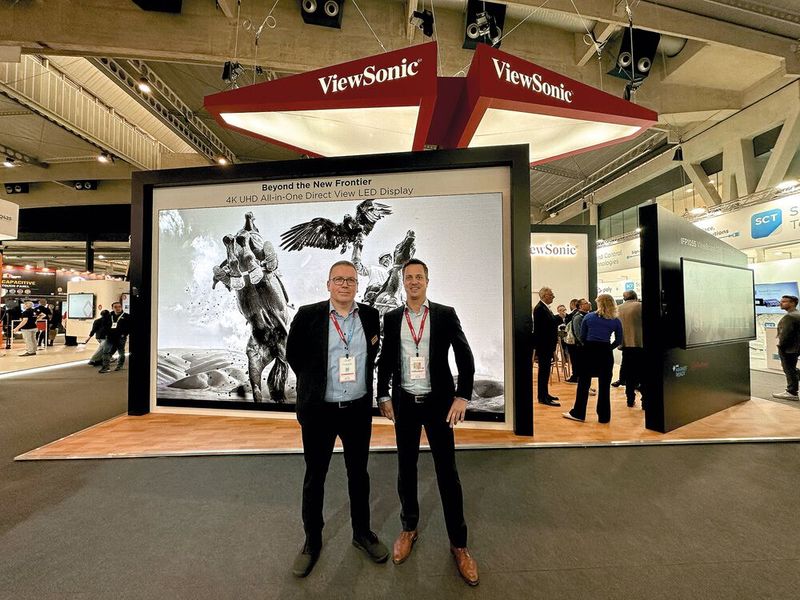 Ob Commercial oder Pen Displays: Bei Thomas Müller (l.) und Dominic Mein von Viewsonic bekommt man alles. (Bild: Vogel IT-Medien)