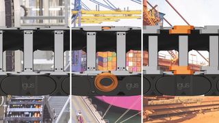 Wenn es um die Überbrückung langer Wege geht, verweist Igus auf seinen Energieketten-Baukasten E4.1. Diesen hat das Unternehmen jetzt außerdem durch robustere Rollen und Gleitschuhe erweitert. (Igus)