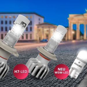 Die Philips-Produktreihe Ultinon Pro6000 umfasst neben einer H7- und H4- nun auch eine W5W-LED-Nachrüstlampe.(Bild:  Philips)