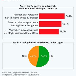Der Wunsch, angesichts der Corona-Pandemie im Home Office zu arbeiten, ist groß.(Bild:  Statista)