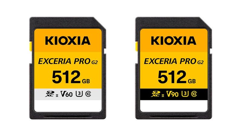 Die neuen UHS-II-SDs von Kioxia kommen in den Video-Geschwindigkeitsklassen V60 und V90.(Bild:  Kioxia)