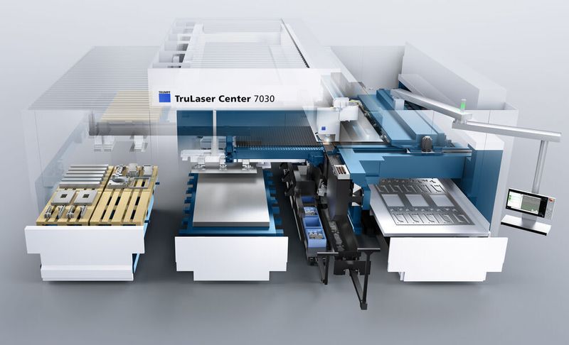 Von Zeichnungsdaten zu sortierten und gestapelten Blechteilen: die umfassend automatisierte Blechfertigung auf der Laserschneidanlage TruLaser 7030 (Trumpf Schweiz AG)
