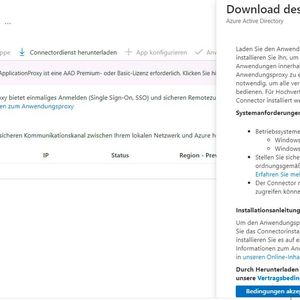 Die Installationsdateien des Azure AD-Anwendungsproxy-Clients stehen direkt im Portal zur Verfügung.(Bild:  Joos)