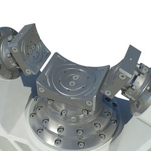 Bild 1: Hydrostatische Lager in Lünetten ermöglichen eine hohe Oberflächengenauigkeit bei der Zerspanung.