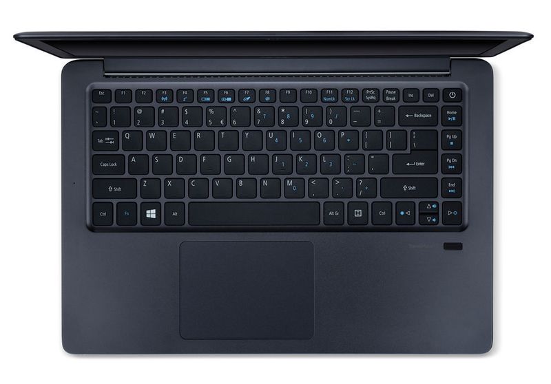 Das Keyboard wartet mit einer LED-Beleuchtung auf, darunter sitzt ein Windows-Hello-zertifizierter Fingerprint-Reader. (Acer)