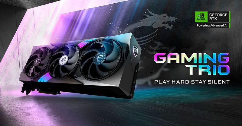 Die mit einem Drachen-Logo verzierte Gaming-Trio-Baureihe bietet ebenfalls eine dynamische RGB-Beleuchtung. Die Karten kommen auch mit weißem Gehäuse und entsprechenden Lüftern. (Bild: MSI)