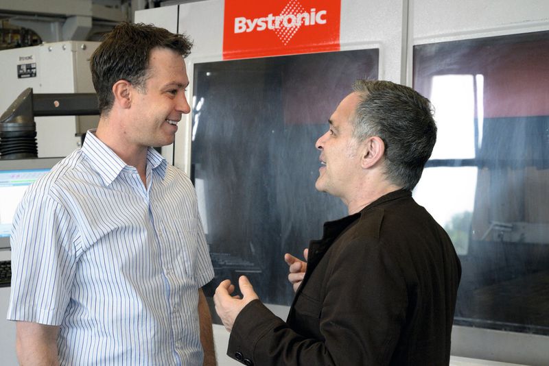 Erfolgreiches Gespann: Pascal Michel (links), Carlo Borer und Bystronic. (Bild: Stephan Dürer)