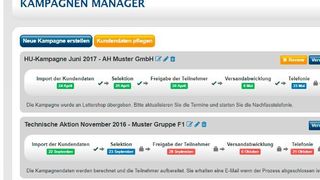 Der Kampagnenmanager zeigt den aktuellen Fortschritt.  (Veact)
