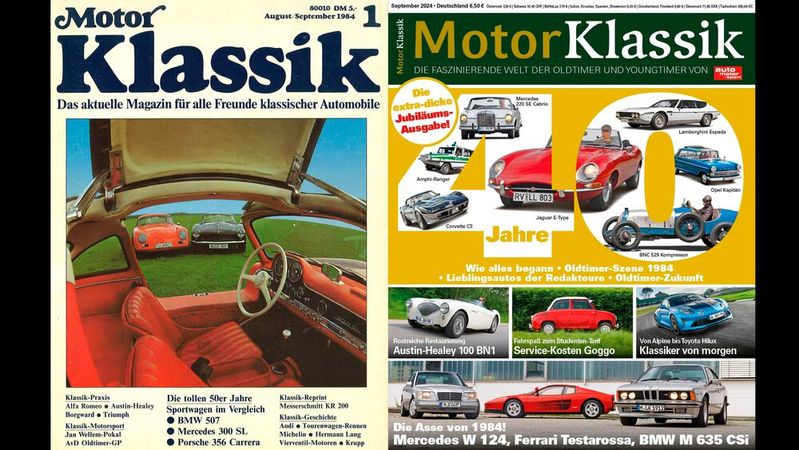 Am 27. Juli 1984 lag das erste Heft von „Motor Klassik“ am Kiosk und wurde kurz darauf beim 12. Oldtimer-Grand-Prix auf dem Nürburgring der Szene präsentiert.(Bild:  Motor Presse)