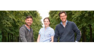 René Bernhardt, Produktentwicklung bei Packwise, Gesche Weger, Geschäftsführerin von Packwise und Felix Weger, Produktmanagement bei Packwise (v.l.). (Ronald Bonss)