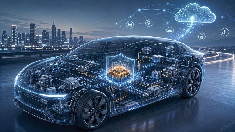 Trusted Execution Environments sollen vernetzte Automotive-Echtzeitsysteme so absichern, dass Security, Updatefähigkeit und Kryptoagilität auch unter strengen Ressourcen- und Echtzeitvorgaben gewährleistet bleiben.(Bild:  Dall-E / KI-generiert)