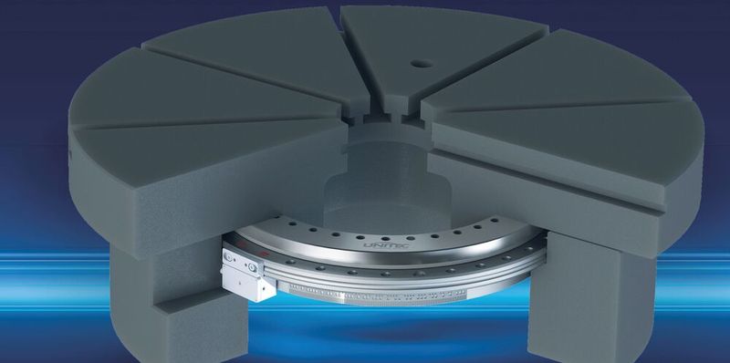 RTB-Axial-Radial-Zylinderrollenlager von Rodriguez sind die ideale Lösung für Dreh- und Positioniereinheiten von Werkzeugtischen und erfüllen höchste Anforderungen an Festigkeit, Kippsteifigkeit und Abrollgenauigkeit.(Bild:  Rodriguez)