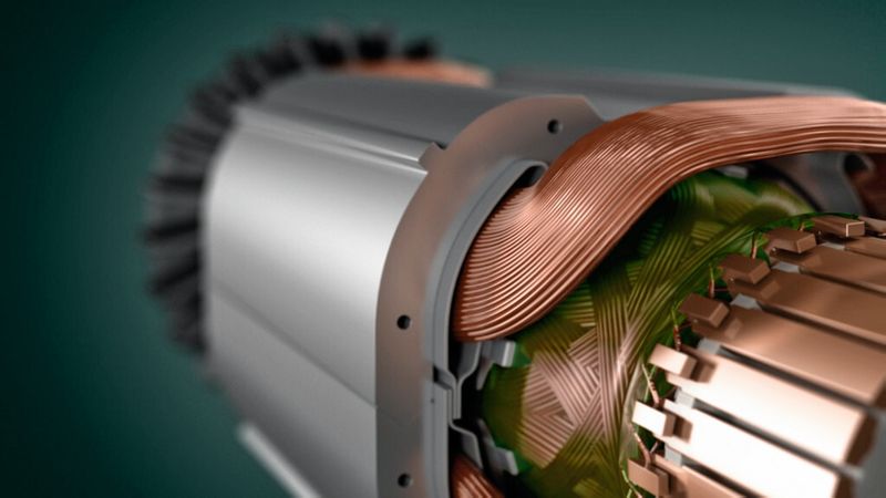Durch die neuartige Wickeltechnologie kann bei verringertem Umfang 20 % mehr Kupfer im Stator verbaut werden. Für den Anwender bedeutet das eine um bis zu 20 % höhere maximale Abgabeleistung. (Bild: Metabo)