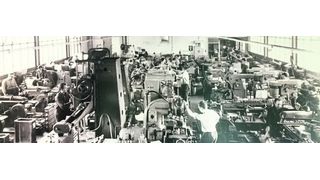 Am Standort Carl-Peters-Straße in Korntal arbeiteten in den 50er-Jahren rund 60 Mitarbeiter dicht an dicht.  (Göltenbodt technology GmbH)