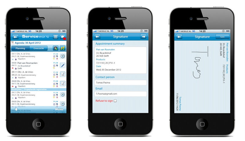 Die intuitive Smartphone App von Serviceware zeigt dem Serviceagenten alle Infos für den (Kunden-) Termin vor Ort an. (Bild: helpLine GmbH)