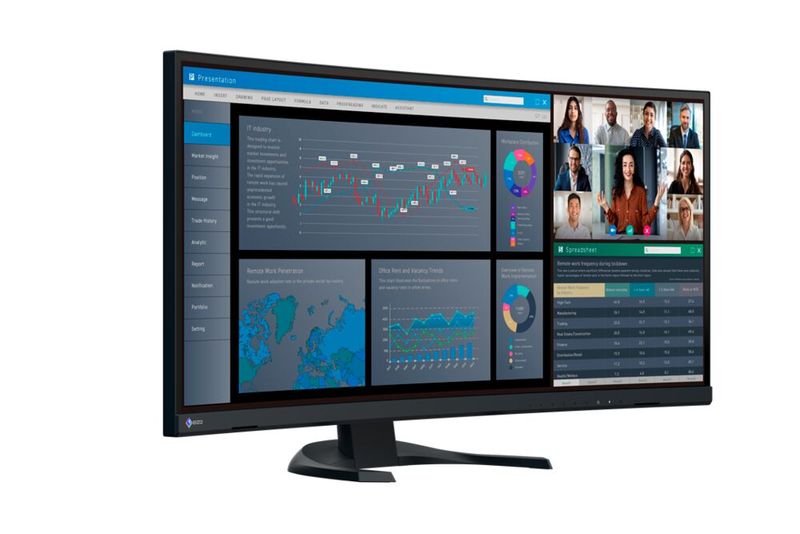 Der Eizo FlexScan EV3851X verfügt über optimierte DCI-P3- und BT.709-Anzeigemodi für Content-Creation-Aufgaben und Videobearbeitung. Zudem gibt es ein Display-P3-Preset für Apple-Rechner.    (Bild: Eizo)