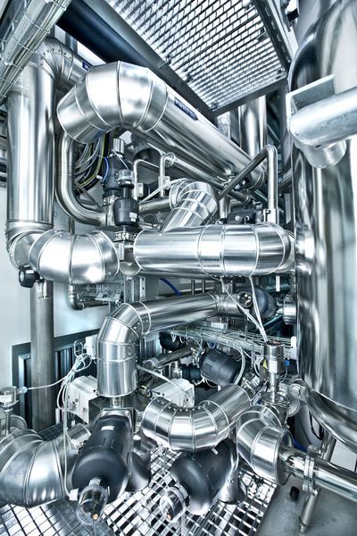 Robolux valve configuration in Preparation/Filter Systems of the new Life Nutrition plant at B. Braun in Melsungen  (Picture: Bürkert)