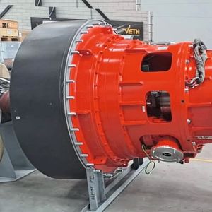 Thrusterantrieb 2025: Leistung [P] = 895 kW, Drehzahl [n] = 900 rpm, Wirkungsgrad [eta] = 98,1 %(Bild:  Veth Propulsion)