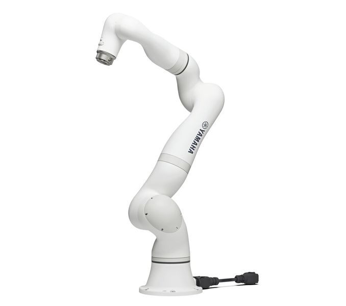 The new cobot features a 48-volt DC supply, seven axes, and a high-precision torque sensor for exact force control. (Image:Yamaha Motor)