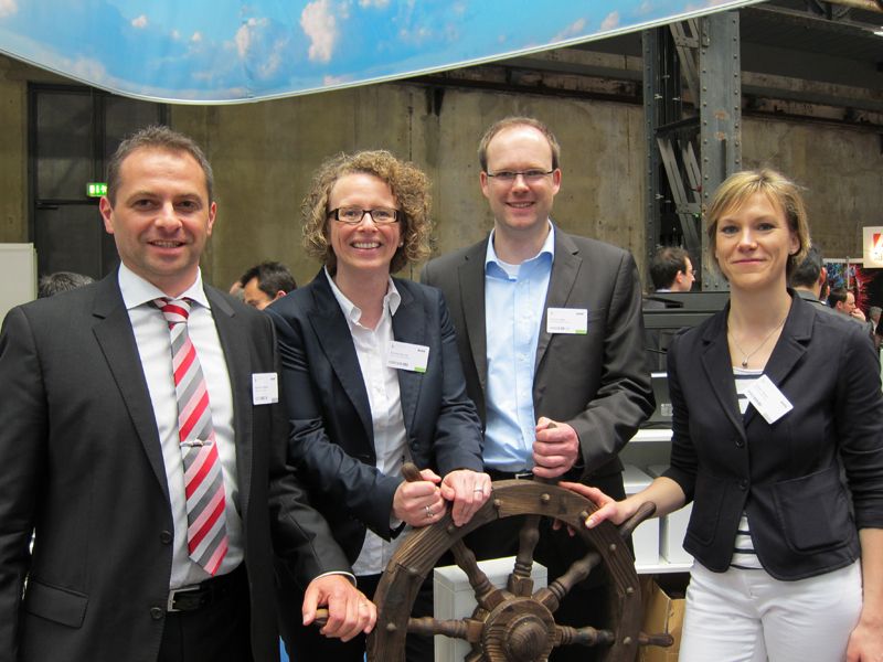 v. l. Matthias Kälberer, HP, Simone Blome und Patrick Kalks, ALSO, und Susan Fabian, HP, waren sich einig, an welchem Hafen angelegt wird. (IT-BUSINESS)