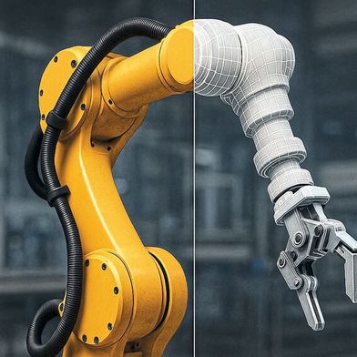 Research project: An AI should automatically create a digital twin of existing plants in the future (like this image). (Image:AI-generated)