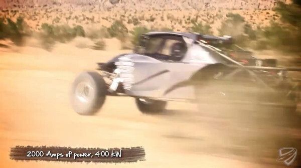 Das EV 1 ist der erste elektrisch angetriebene Rennwagen für Baja-Rennen (Bildquelle: SRI, SRD, EV West)