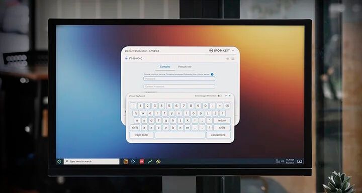 Eine virtuelle Tastatur für die Passworteingabe soll vor Keyloggern und Screenloggern schützen. (Bild: Kingston)
