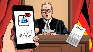 Das LG München sah eine Urheberrechtsverletzung, weil ChatGPT geschützte Liedtexte wörtlich ausgab. Was hat das Landgericht München in diesem Fall entschieden? (Bild: Canva / KI-generiert)