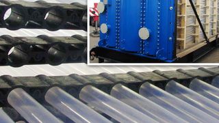 Zwei Rauchgaskühler mit 500 000 m Wärmetauscher-Druckschläuchen aus PTFE steigern die Energieeffizienz des neuen 858-MW-Kraftwerkblocks für das Braunkohlekraftwerk im polnischen Belchatów. (Archiv: Vogel Business Media)