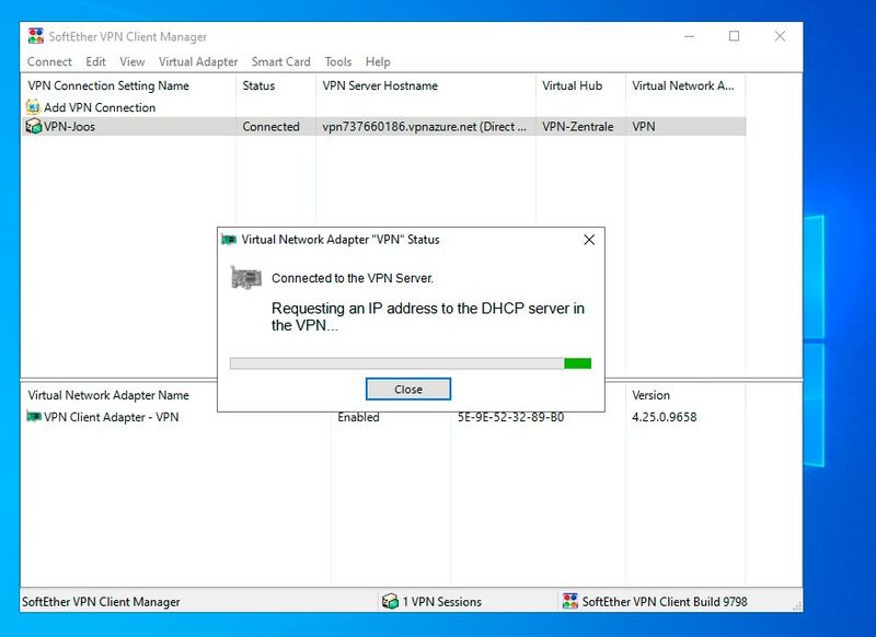 Verbindungsaufbau mit dem SoftEther VPN. (Bild: Joos- SoftEther Project (University of Tsukuba))