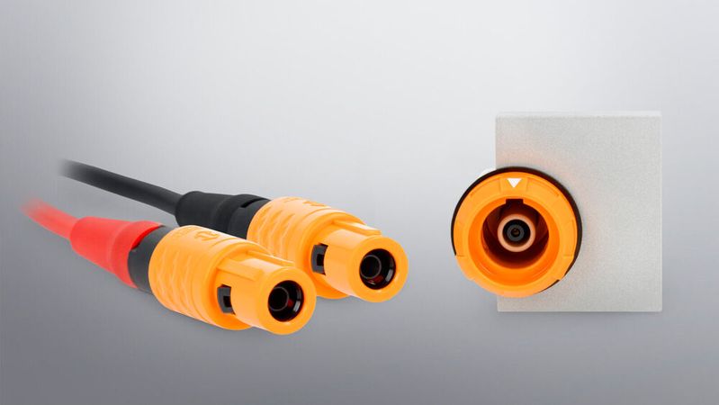 Der ODU Medi-Snap 1.6 kV AC/DC wurde für den Einsatz in Batterietests oder Hochvoltmessungen konzipiert.(Bild:  ODU)