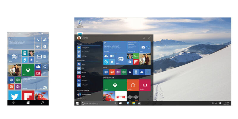 Im ersten Jahr soll Windows 10 für viele Nutzer kostenlos sein. (Bild: Microsoft)
