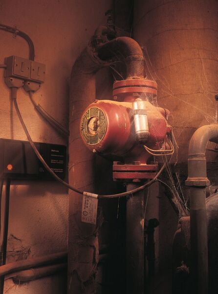 An old VP circulator pump. The VP was launched in 1959 as a pump for central heating circulation as well as circulation of domestic hot water. (Grundfos)