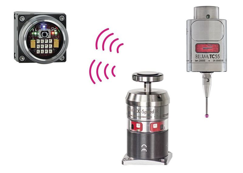 Im Duo-Mode können beispielsweise mit nur einem Infrarotempfänger ein Werkstück-Messtaster und ein Werkzeug-Messtaster sequenziell betrieben werden. (Blum)