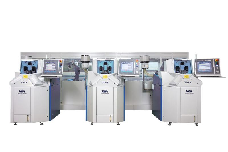 Eine komplette Produktionslinie von drei 701S-Anlagen mit Delta-Geometrie. (Bild: Nicolas De Neve)