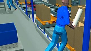 250 Picks pro Stunde können Mitarbeiter mit dem Paletten-Kommissioniersystem Dynakom 1000 nach Unternehmensangaben erreichen. Schnelldreher lassen sich leicht nahe des Kommissionierortes zwischenpuffern. Grafik: Klinkhammer (Archiv: Vogel Business Media)