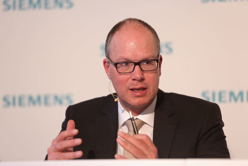 Dr. Jürgen Brandes, CEO der Division Process Industries and Drives, auf der Siemens Pressekonferenz im Vorfeld der Hannover Messe 2016. (Bild: Siemens)