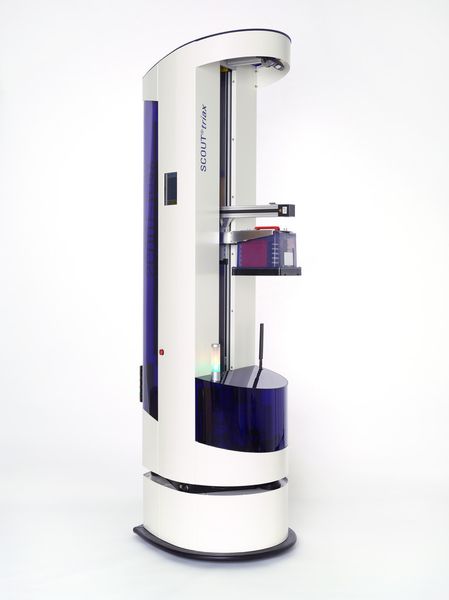 Ausgestattet mit einem 3-Achs-System von RK Rose+Krieger eignet sich der Roboter Scouttriax der Roth & Rau – Ortner GmbH besonders fu¨r das autonome Handling in unterschiedlichen Greifhöhen. (Bild: Rose+Krieger)