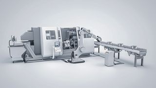 Die Modularisierung kann den Unternehmenserfolg anschieben. Im Bild: Eine Werkzeugmaschine mit Key- und Add-On-Modulen als Teil einer Produktionslinie. (Bild: Harting)