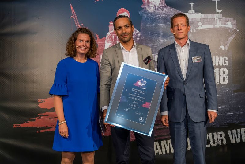 Den 1. Platz bei der Kundenzufriedenheit in der Kategorie Mercedes-Benz Pkw Verkauf (Unterkategorie Vertreter) belegte die AHG Hoffmann GmbH & Co. KG aus Tamm. (Daimler AG)
