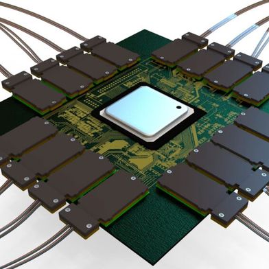 Corning beteiligt sich an der Definition von 3.2 Tb/s Co-packaged Optical Transceiver-Modulen, die eng neben dem Switch-ASIC platziert werden, um die Latenz zu verringern und den Stromverbrauch drastisch zu senken. (Bild: Corning )