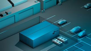 Visualisierung eines Rechenzentrums aus vier Eltek-Modulen (Eltek)