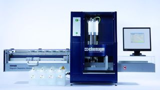 Die Isolierung von Nukleinsäuren aus verschiedenen Probenmaterialien erfolgt beim chemagic Magnetic Separation Module I über patentierte Magnetpartikel.  (Bild: chemagen)