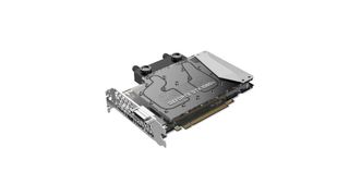 Die Geforce GTX 1080 Ti ArcticStorm Mini von Zotac ist die derzeit kleineste wassergekühlte Grafikkarte mit der schnellen Nvidia-GPU.  Sie ist nur etwas länger als 21 Zentimeter.  (Zotac)