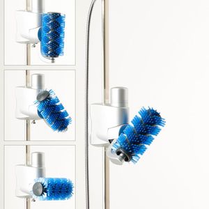 Beim Aglaja-Duschsystem standard startet die rotierende Massagebürste automatisch bei Anlehnen. (Bild:  Aglaja)