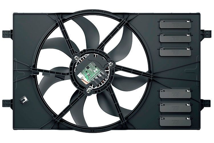 Intelligente Baukastensysteme ermöglichen es, Antriebe und Systeme wie Kühlerlüftermodule kostengünstig an Kundenwünsche und Fahrzeuge anzupassen. (Bild: Brose)