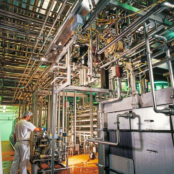 Finden Sie die Pumpe im Bild? Pumpen sind in vielen Branchen in den Hilfsprozessen „versteckt“, wie hier in der Molkerei.  (Bild: Grundfos)