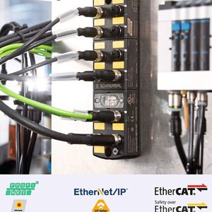 Die Safety Fieldbox von Schmersal lässt sich jetzt in Systeme mit den Feldbussen PROFINET/PROFIsafe, EtherNet/IP CIP Safety und EtherCAT FSoE integrieren.(Bild:  K.A. Schmersal GmbH & Co. KG)