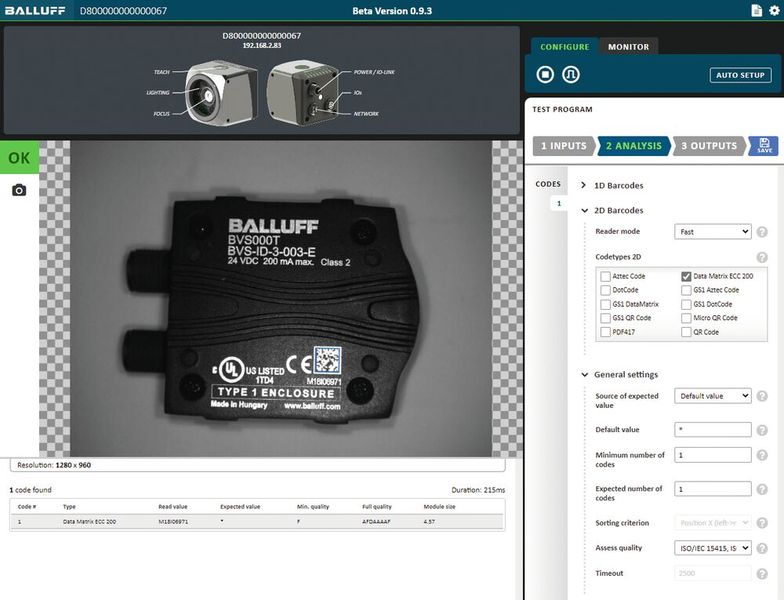 Parametrierung per SensorApp: Als Client erleichtert diese über die Netzwerkverbindung die Konfigurationen und gibt Auskunft über den Produktionsprozess. (Bild: Balluff)