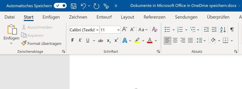 Automatisches Speichern von Dokumenten in Microsoft Office 2021. (Joos/Microsoft (Screenshot))